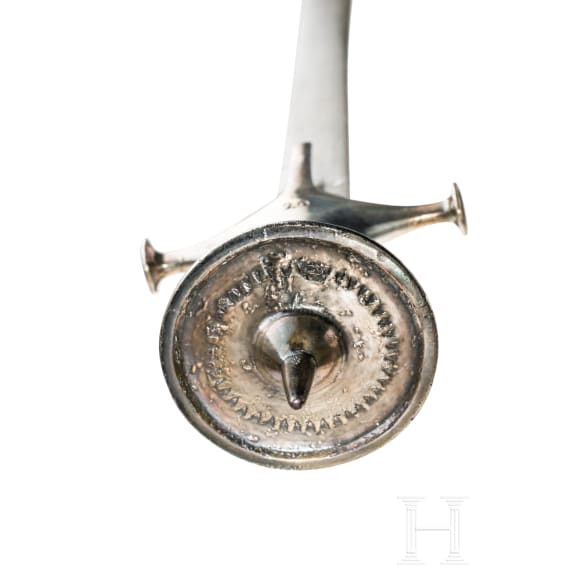 An Indian tulwar with silver plated hilt, ca. 1800