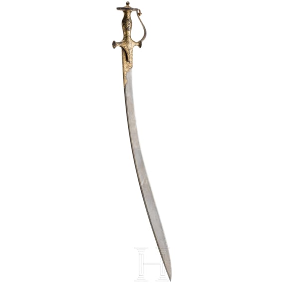 An Indian Sosun Pattah with gold damascened hilt, dated 1881