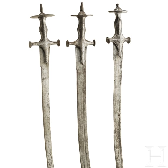 Three Indian tulwars, 19th century
