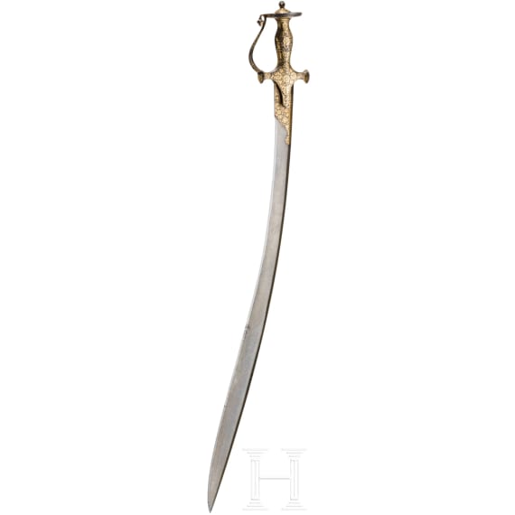 An Indian Sosun Pattah with gold damascened hilt, dated 1881