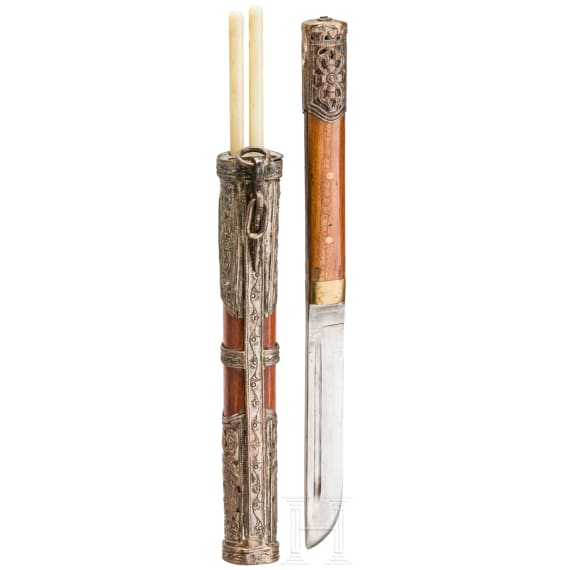 A set of Sino-Tibetan cutlery, circa 1900