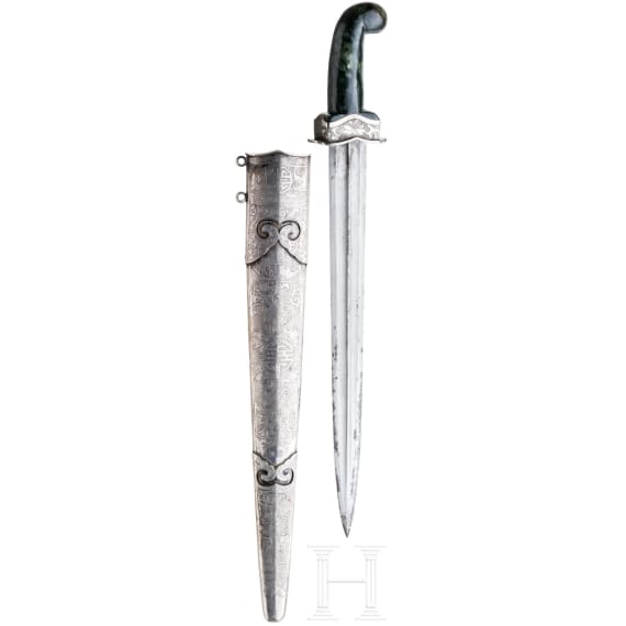 A Sino-Tibetan silver-mounted dagger, 19th century