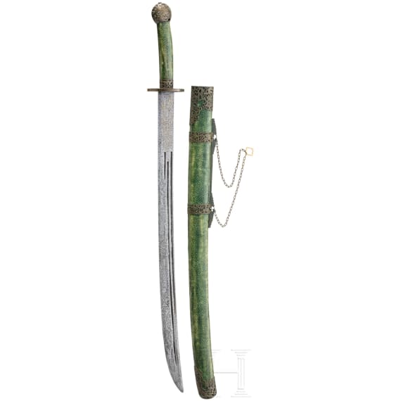 A Chinese dao with rayskin scabbard, 19th century