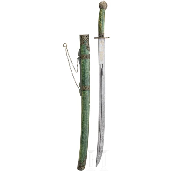 A Chinese dao with rayskin scabbard, 19th century