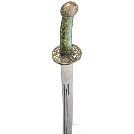 A Chinese dao with rayskin scabbard, 19th century
