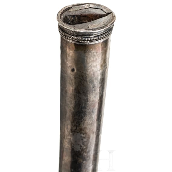 A Burmese silver mounted Dha, 19th century