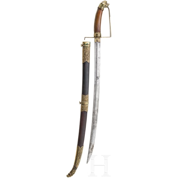 A saber with lion's head pommel, Cambodia, 19th century