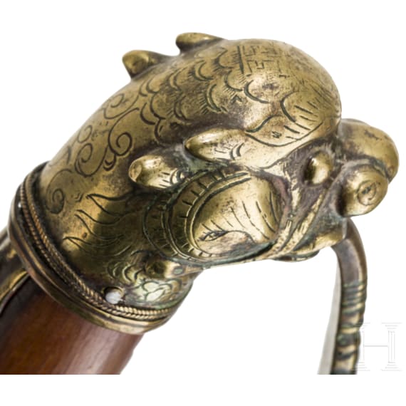 A saber with lion's head pommel, Cambodia, 19th century