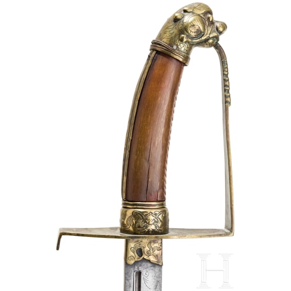 A saber with lion's head pommel, Cambodia, 19th century