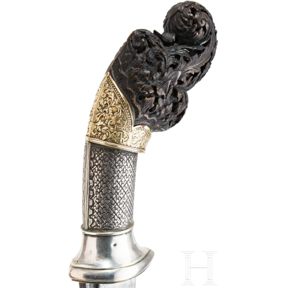 A gold- and silvermounted Malaysian Pedang, ca. 1900