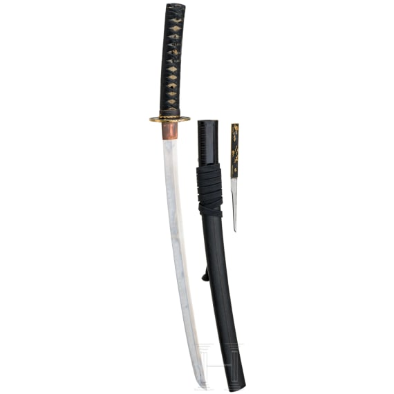 A Wakizashi with Shakudo mounts, late Edo Period