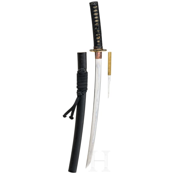 A Wakizashi with Shakudo mounts, late Edo Period