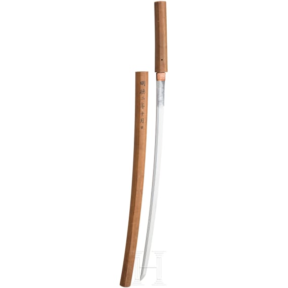 A Tachi blade in shirasaya, signed "Bishu Osafune Morihisa", dated 1392