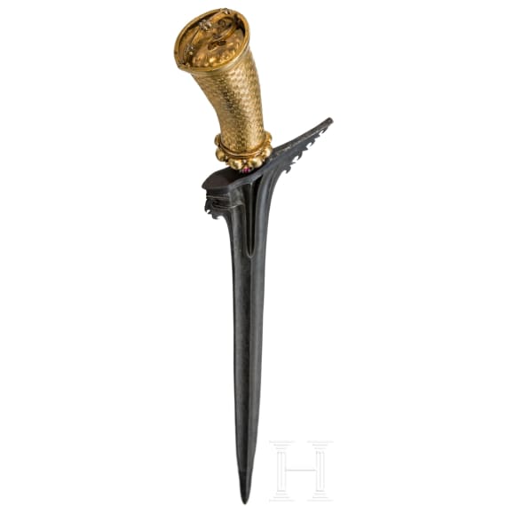 An Indonesian Kris with gold-plated hilt, Bali, first half of the 20th century