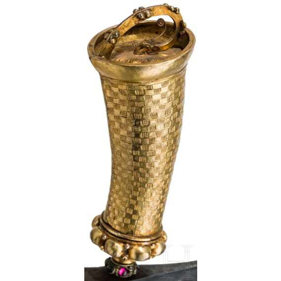 An Indonesian Kris with gold-plated hilt, Bali, first half of the 20th century