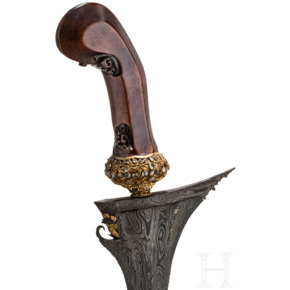 An Indonesian Java kris with old blade, 17th/19th century