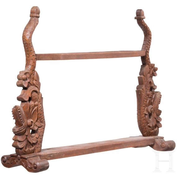 A meranti wood kris stand, Indonesia, 20th century