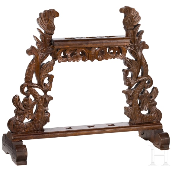 A meranti wood kris stand, Indonesia, 20th century