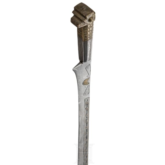 A tall Algerian brass-inlaid flyssa, 19th century