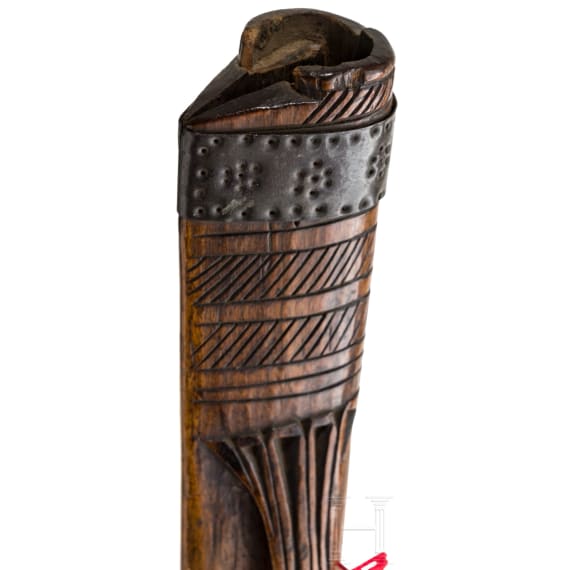 A tall Algerian brass-inlaid flyssa, 19th century
