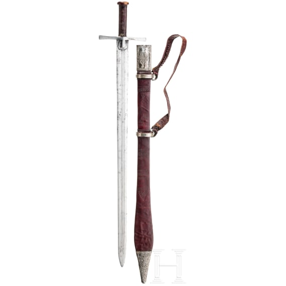 A silver mounted Sudanese Kaskara, 19th century