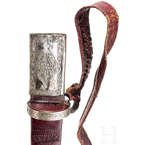 A silver mounted Sudanese Kaskara, 19th century