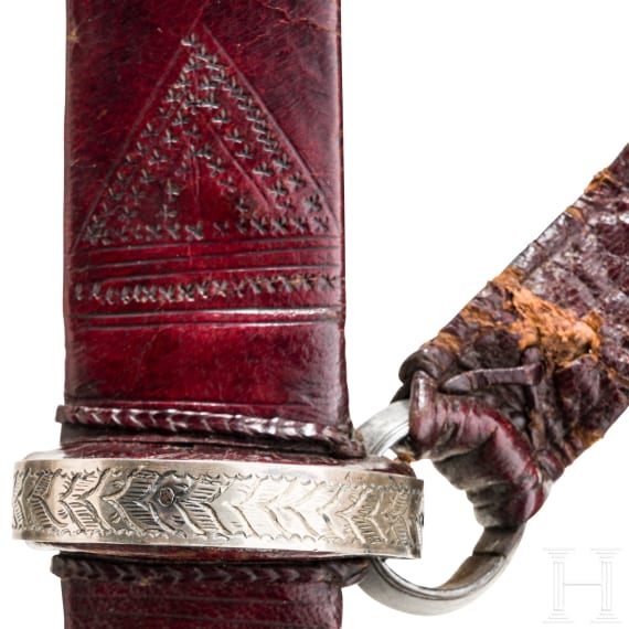 A silver mounted Sudanese Kaskara, 19th century
