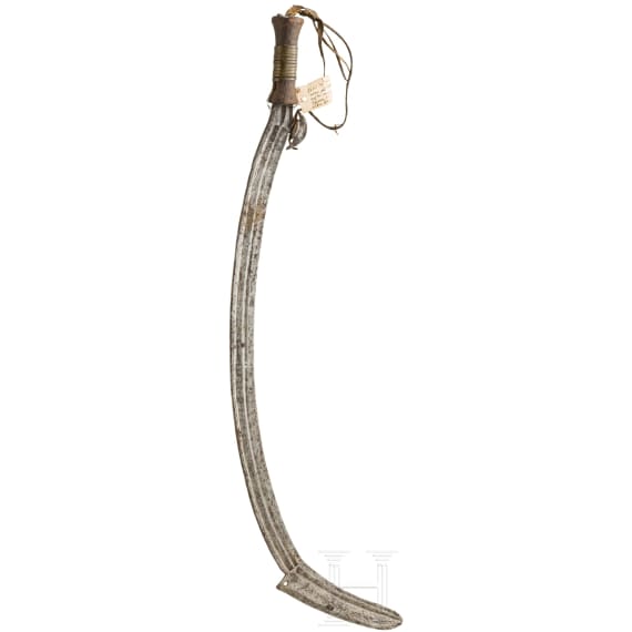 A Central African sickle knife of the Azande or Niam-Niam tribe