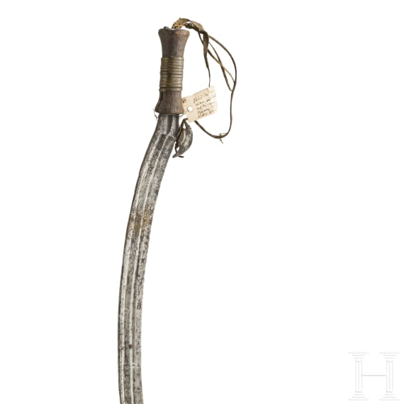 A Central African sickle knife of the Azande or Niam-Niam tribe