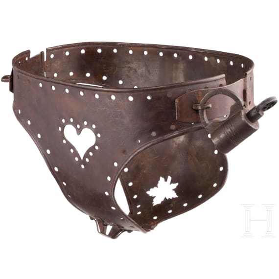A chastity belt, collector's replica in the style of the 16th/17th century