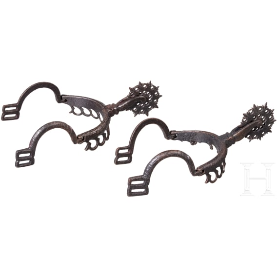 A pair of French folding rowel spurs, 2nd half of the 16th century