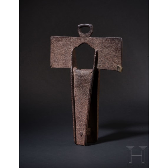 A Spanish colonial iron stirrup (estribo de cruz), Mexico,18th century