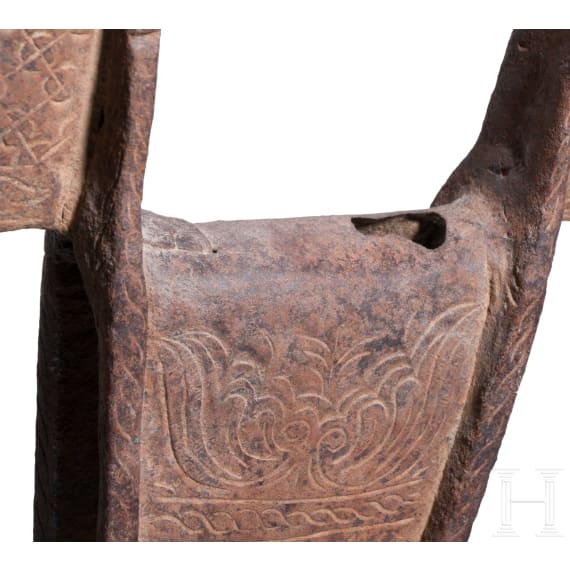 A Spanish colonial iron stirrup (estribo de cruz), Mexico,18th century