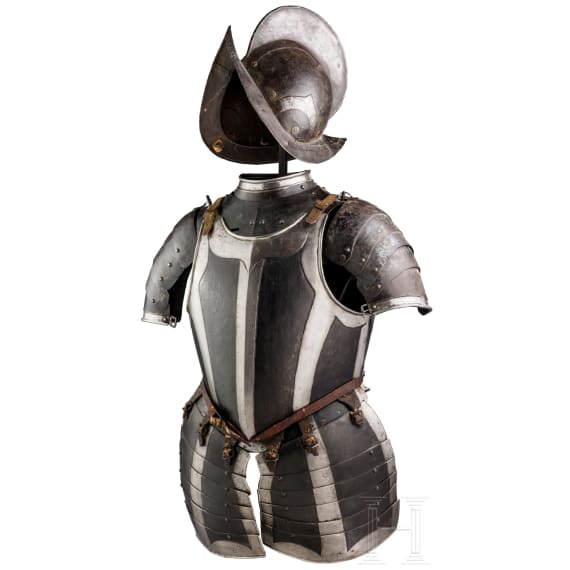 A German black-and-white pikeman's armour, circa 1600