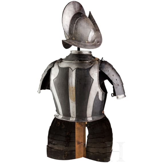 A German black-and-white pikeman's armour, circa 1600
