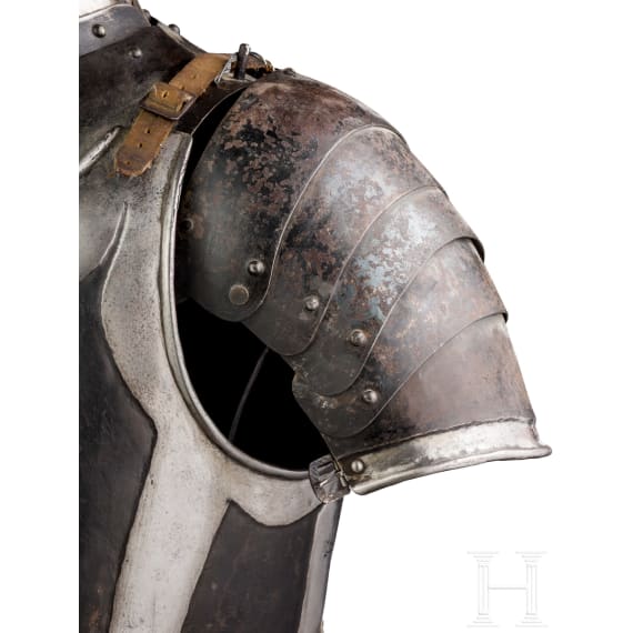 A German black-and-white pikeman's armour, circa 1600