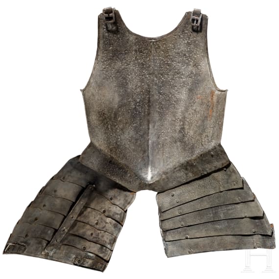 An Italian footsoldiers breastplate and tassets, ca. 1600