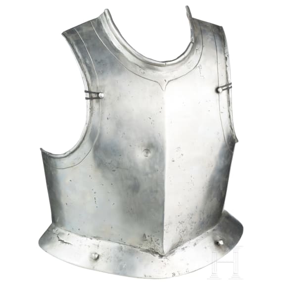 A German bulletproof cuirassier's breastplate, ca. 1620