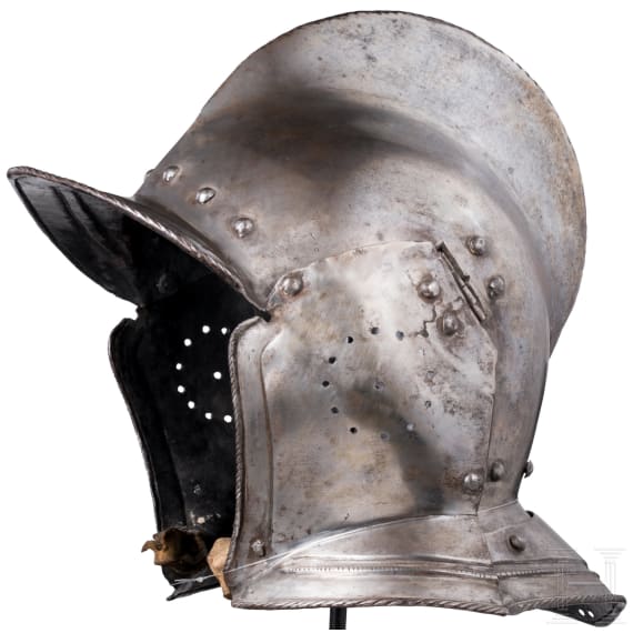 Blanke Sturmhaube in Offiziersqualit&auml;t, s&uuml;ddeutsch, um 1580