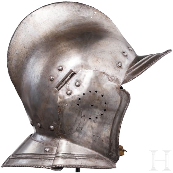 Blanke Sturmhaube in Offiziersqualit&auml;t, s&uuml;ddeutsch, um 1580