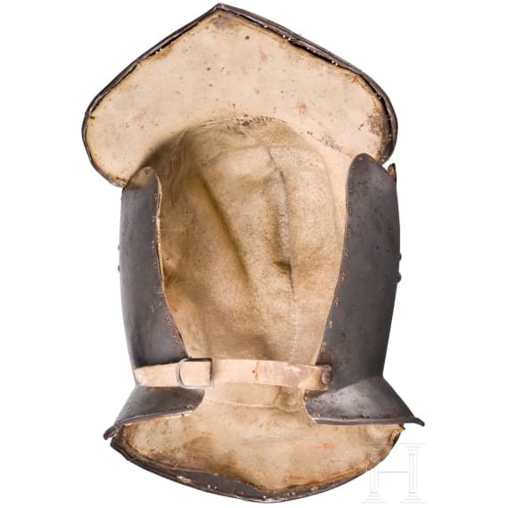 A South German or Swiss burgonet retaining the original leather lining, circa 1600