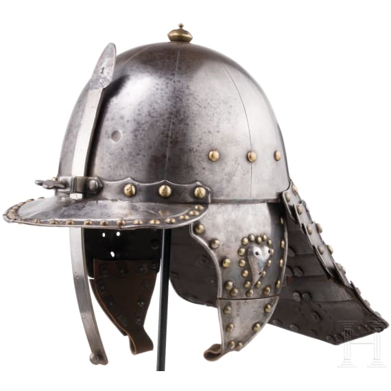 A Polish officer's heavy lobster-tailed burgonet, mid 17th century
