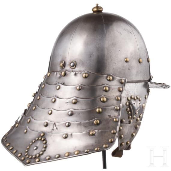 A Polish officer's heavy lobster-tailed burgonet, mid 17th century