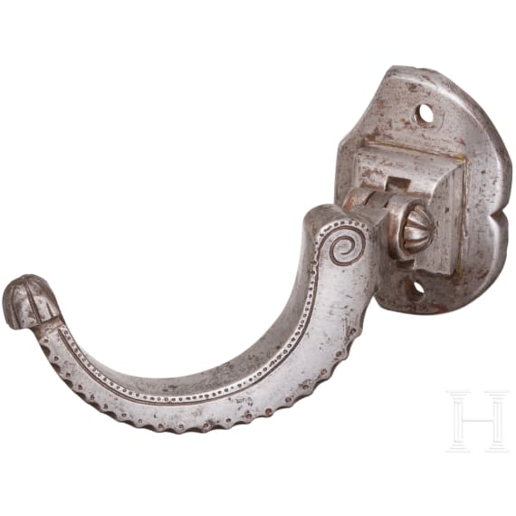 Heavy armour hook for tournament armor, German, 16th century