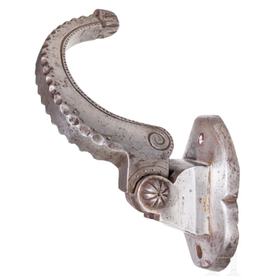 Heavy armour hook for tournament armor, German, 16th century