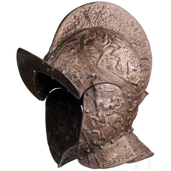 A Victorian cast iron parade burgonet, German or French, ca. 1860