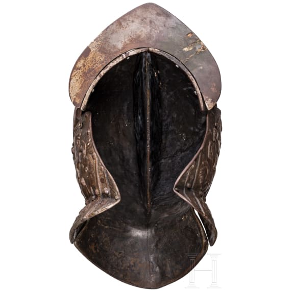 A Victorian cast iron parade burgonet, German or French, ca. 1860