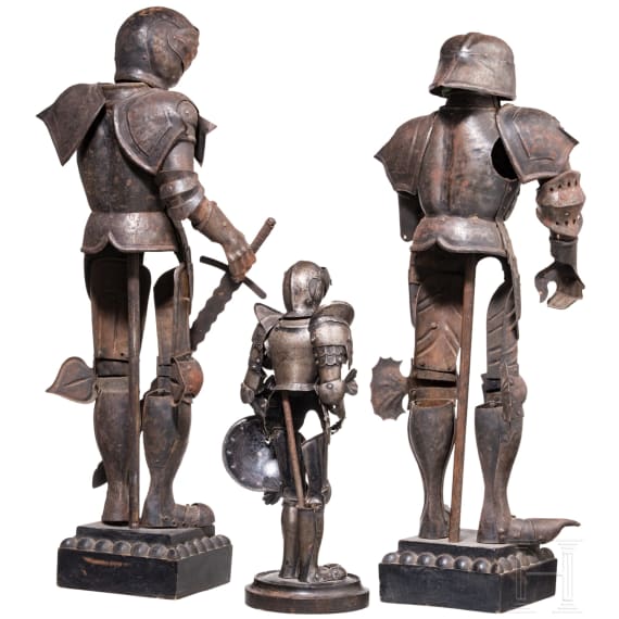 Tree German miniature suits of armour, ca. 1900