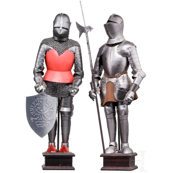 Two miniature suits of armour, 2nd half of the 20th century