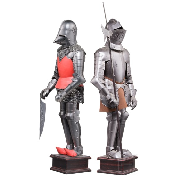 Two miniature suits of armour, 2nd half of the 20th century